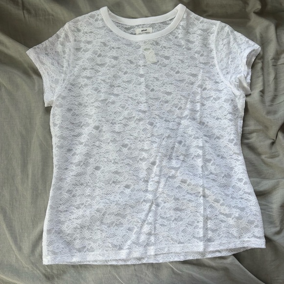 aerie Tops - Aerie White Lace Short Sleeve Tee